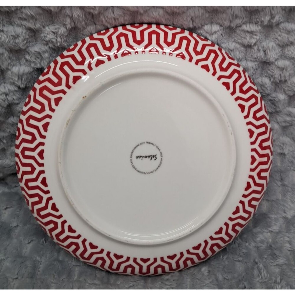 Set 4 Selamica Porcelain Salad Plates 8" Colorful Geometric Ceramic Dinnerware - Picture 10 of 15